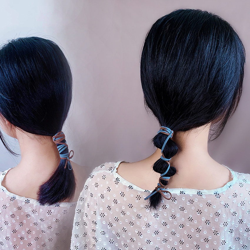 koe 原创设计百变彩色高弹发带网红头绳带飘带高扎马尾发圈头饰女