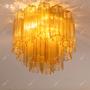 全美一丁法式MURANO玻璃南洋中古客厅穆拉诺餐厅卧室复古吸顶灯
