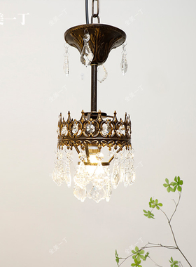 全美一丁法式复古餐厅水晶吊灯灯床头法式衣帽间卧室灯轻奢客厅灯