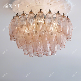 复古穆拉诺设计师客厅吊灯手工玻璃别墅餐厅卧室顶灯 全美一丁法式