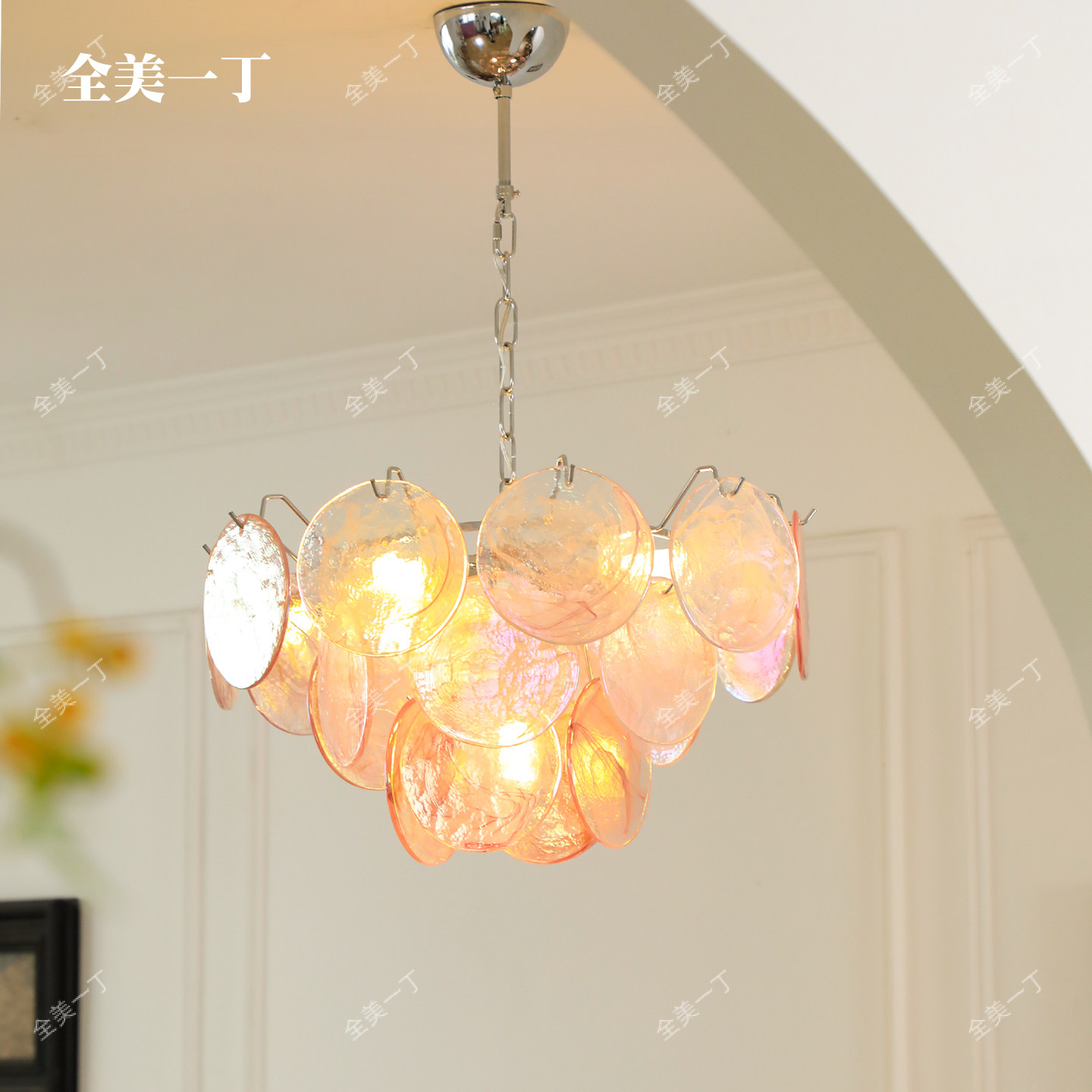 全美一丁意大利murano穆拉诺法式复古彩色圆盘玻璃客厅餐厅卧室灯,家装灯饰光源,客厅吊灯,淘宝优惠券,粉丝福利购,淘宝优惠卷
