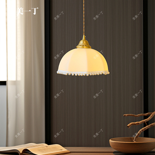 全美一丁法式中古风卧室床头吊灯餐厅复古玻璃吧台灯美式复古吊灯