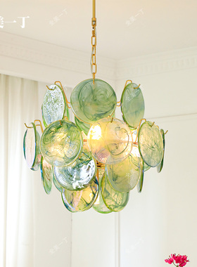全美一丁意大利Murano手工幻彩玻璃现代美式复古法式客厅卧室吊灯