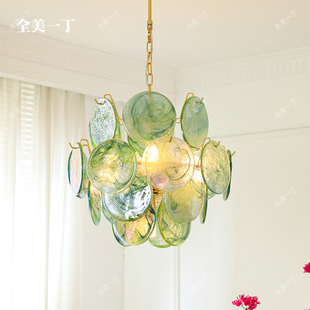 全美一丁意大利Murano手工幻彩玻璃现代美式复古法式客厅卧室吊灯