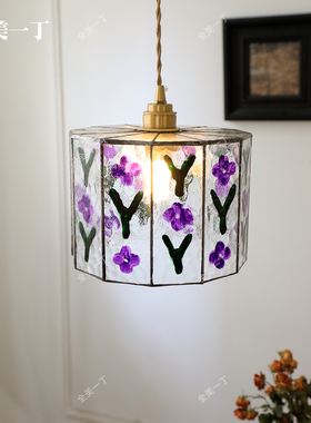 全美一丁日式蒂凡尼玻璃手绘玻璃床头小吊灯餐厅玄关挂画沙发吊灯