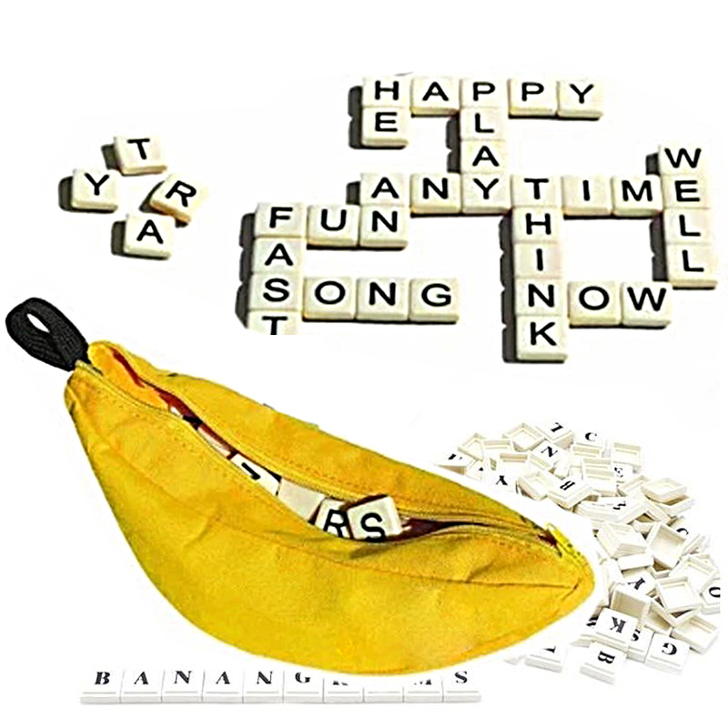 香蕉布袋英文字母拼字积木棋