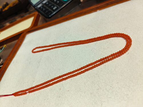 南红米珠小链子，尺寸2.9MM，7.3克克，158包邮