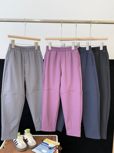 儿童防风防水加绒软壳裤秋冬男女童加厚不起球运动裤休闲裤直筒裤