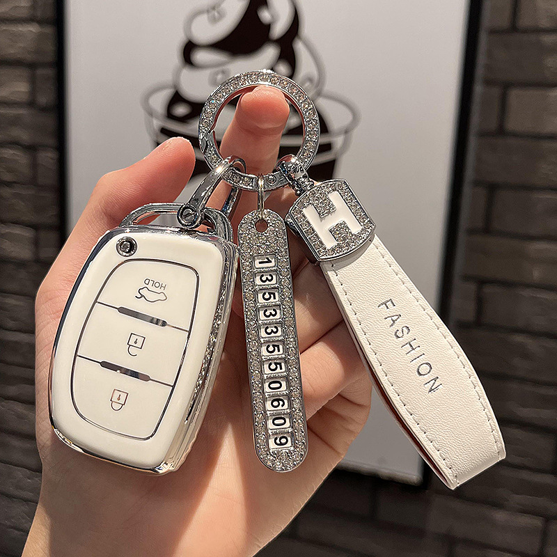 适用现代钥匙包名图ix35ix25朗动领动途胜索纳塔9瑞纳汽车套壳扣