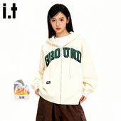 i.t 卫衣 连帽连帽衫 GROUNDZERO美式 街头复古logo字母男女同款
