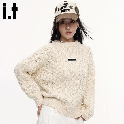 GROUNDZERO初秋美式打底黄色百搭套头基础气质长袖毛衣针织衫女