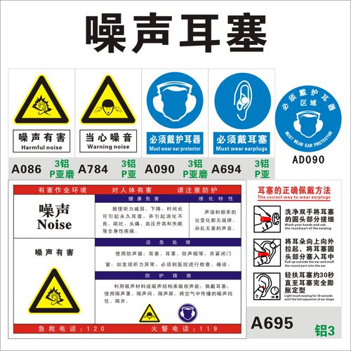 标志铝合金必须戴耳塞