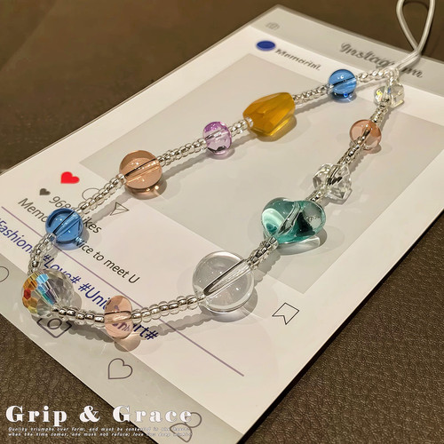 Grip Grace高品质水晶串珠手机链高级感ins风饰品挂件百搭挂饰新