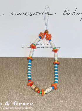 彩色串珠手机链挂件时尚便携手腕挂饰百搭ins风钥匙扣相机挂链ccd