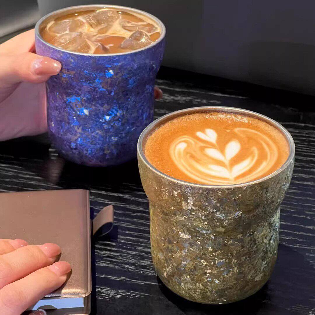 bablov花伴森内外纯钛保温杯颜值咖啡杯女小巧水杯外带随行杯便携