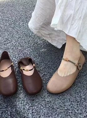 搭扣女鞋休闲森系浅口