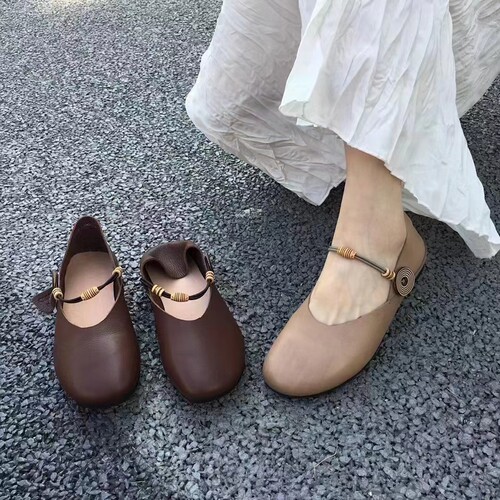 搭扣女鞋休闲森系浅口