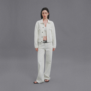 NOT 休闲两件套装 UNTRUE 阔腿牛仔裤 水洗复古白色牛仔外套 SHALL