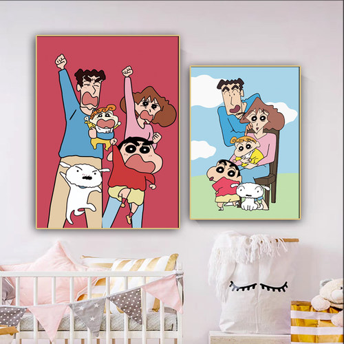 蜡笔小新多巴胺客厅装饰画