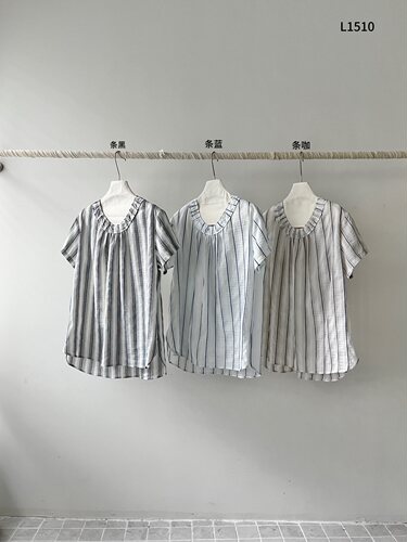 YANJJIAN+竖条纹+宽松小衫