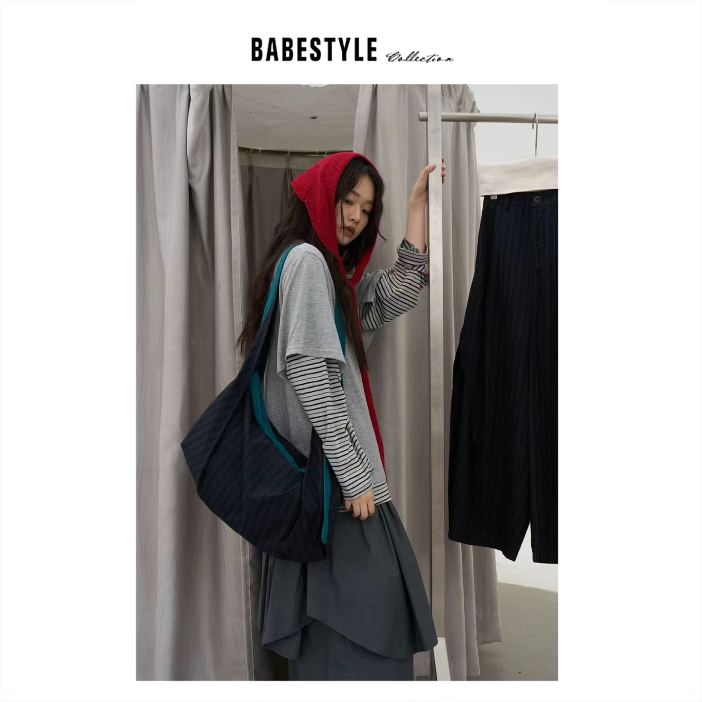 YANJIJIAN+百搭+简约+假两件拼接