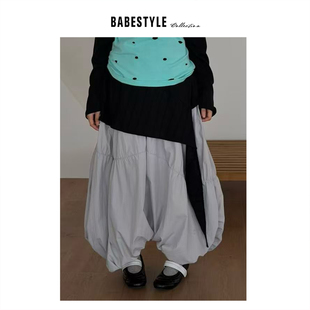 纸 裤 像裙纸 日式 美学CDG风弧形吊裆设计裙裤 YAN BABESTYLE