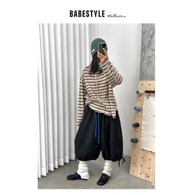 YANJIJIAN+条纹+绒感上衣