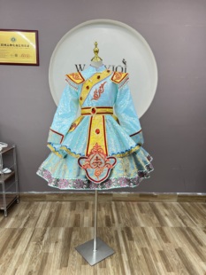 原创现货150规格蒙族藏族少数民族演出服女童独唱演出服头饰可选