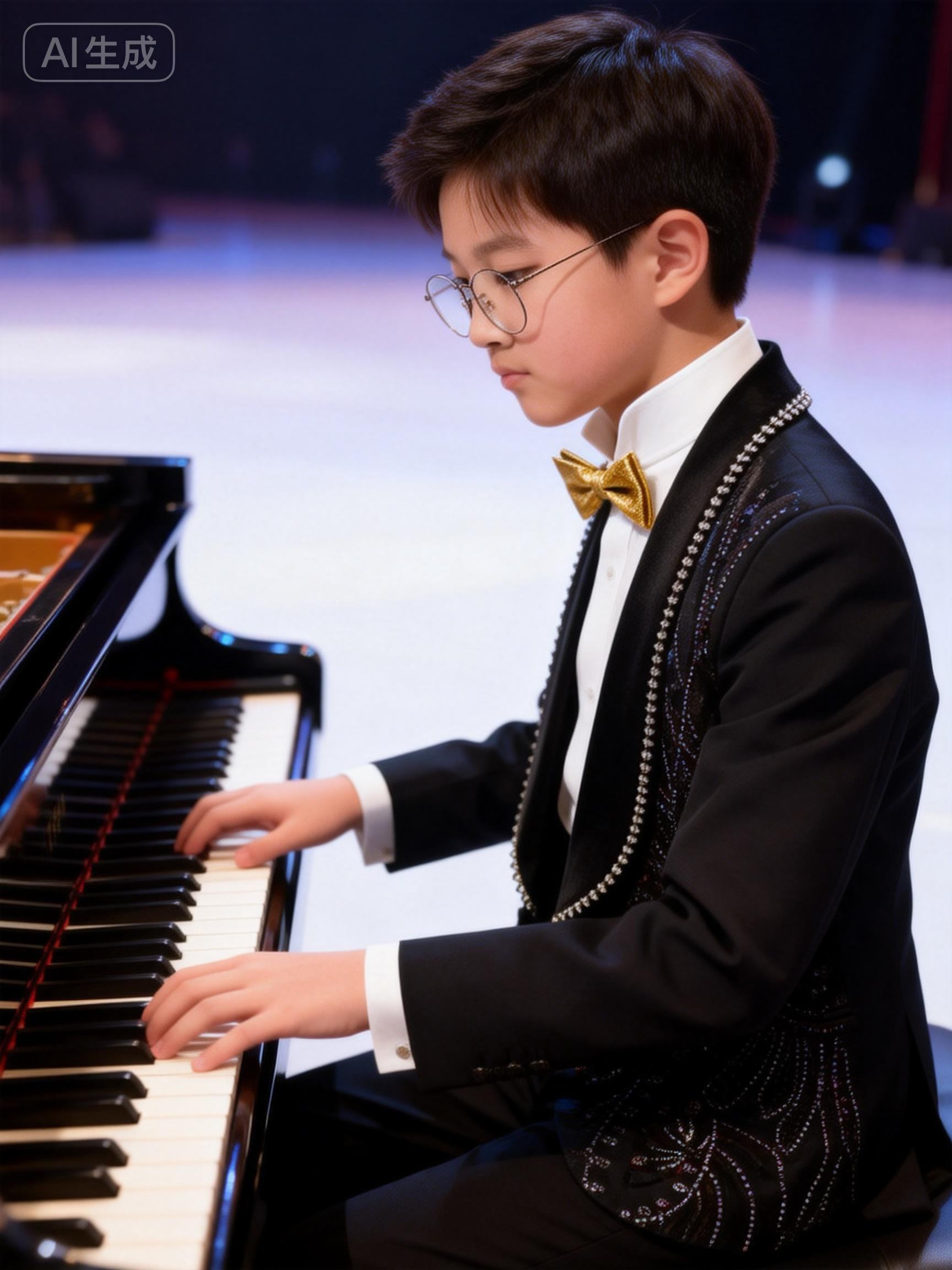 现货140规格高级钢琴男童演出礼服主持走秀指挥朗诵表演服可租赁