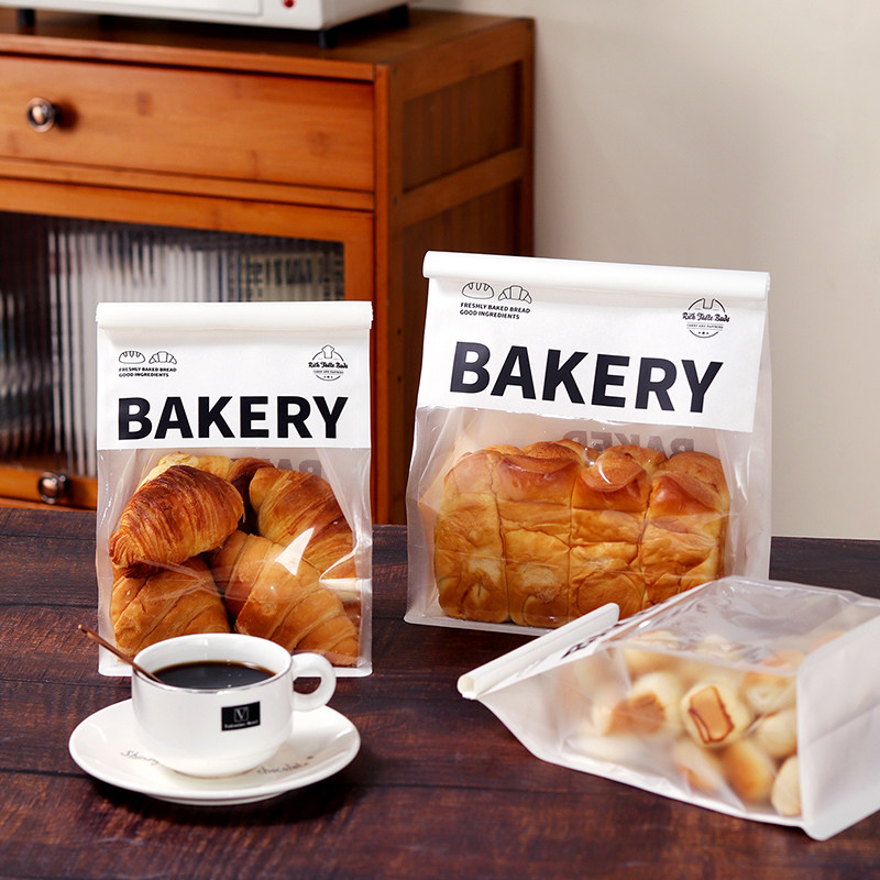 【BAKERY】欧美手撕面包袋吐司面包袋卷边烘焙开窗包装袋子吐司袋