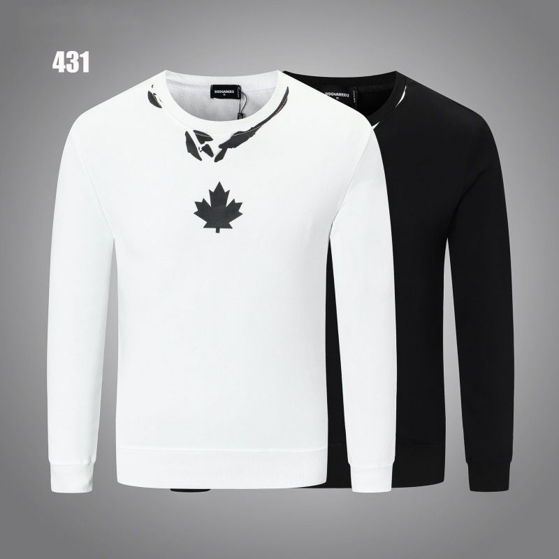 欧美潮牌DSQ秋冬季新款男士卫衣套头修身休闲圆领印花潮时尚枫叶d