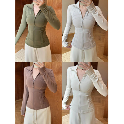 lulu同款瑜伽服外套女夏运动健身修身显瘦立领夹克define防晒衣