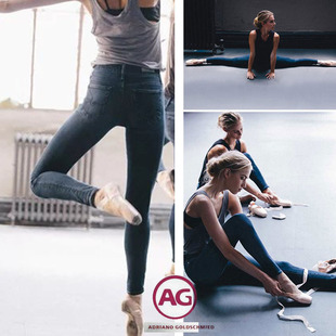 女 显瘦牛仔九分裤 AG芭蕾舞高弹力紧身牛仔小脚裤 360度超弹力修身