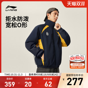 保暖休闲运动服 棉服厚外套复古翻领宽松冬季 李宁棉夹克男士 25新款