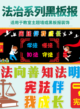 法律法规宪法中小学校装饰墙贴画