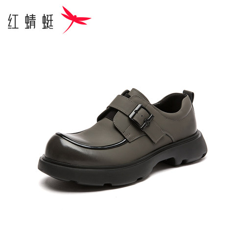 红蜻蜓春秋款男士时尚正装德比鞋商务软底皮鞋舒适真皮透气男单鞋