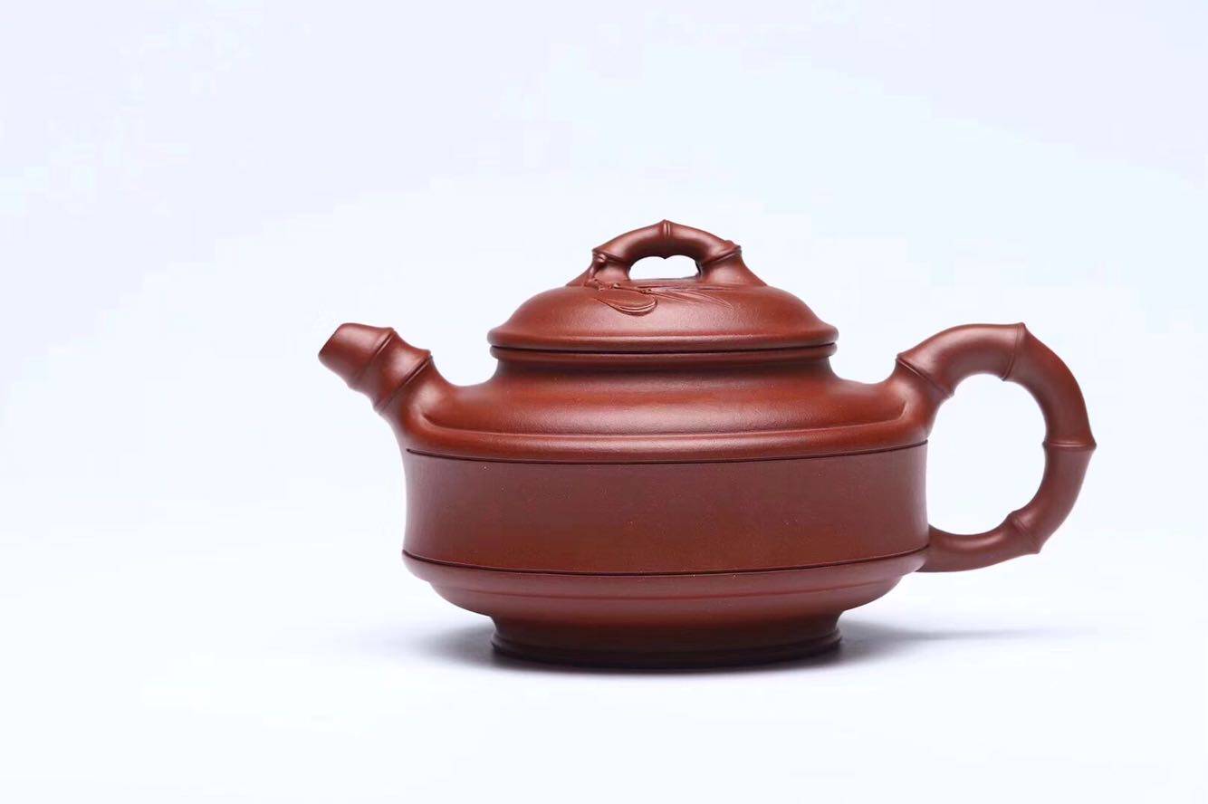 高工许智萍双线竹鼓 320cc 红皮龙纯全手工宜兴紫砂壶 咨询享优惠