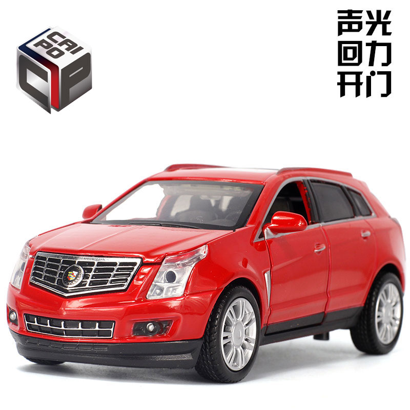 彩珀凯迪拉克SRX1:32合金小汽车模型声光回力可开门儿童礼品玩具