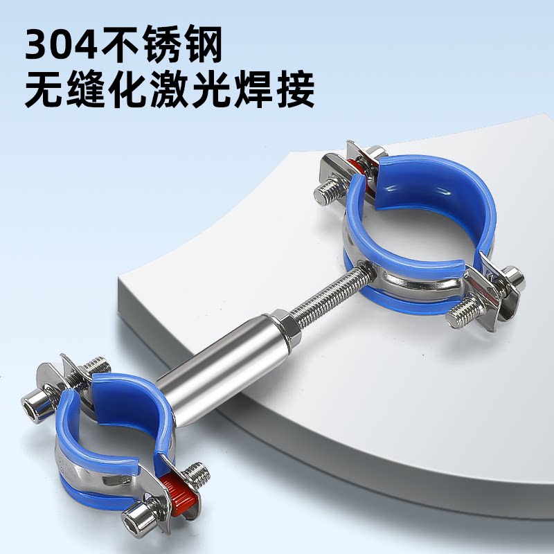 不锈钢管支架双头异径管夹十字管道固定支架卡箍304管卡扣卡箍夹