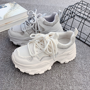 女鞋 冰芙尼2025夏季 女网面厚底轻便休闲运动鞋 老爹鞋 25105 新款