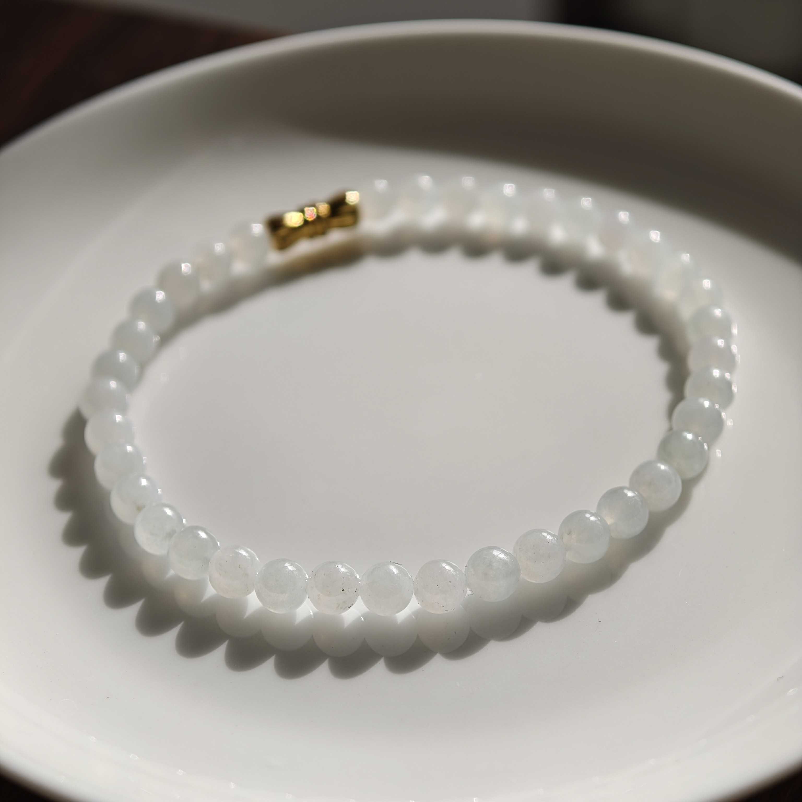 时之予珠宝|天然缅甸A货翡翠女款手串冰糯种白月光乌鸡手串5.3mm,珠宝/钻石/翡翠,手链/手串,淘宝优惠券,粉丝福利购,淘宝优惠卷