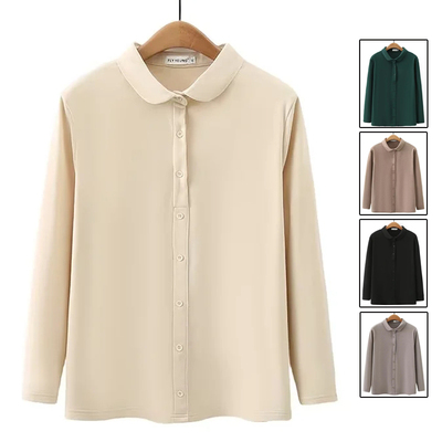 胖mm加大码女士纯棉打底衬衫