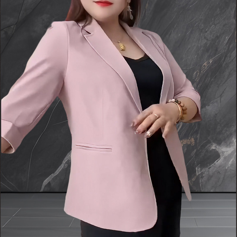 胖妹妹加大码女装mm早秋小个子西装外套薄款高级休闲时尚西服上衣图片