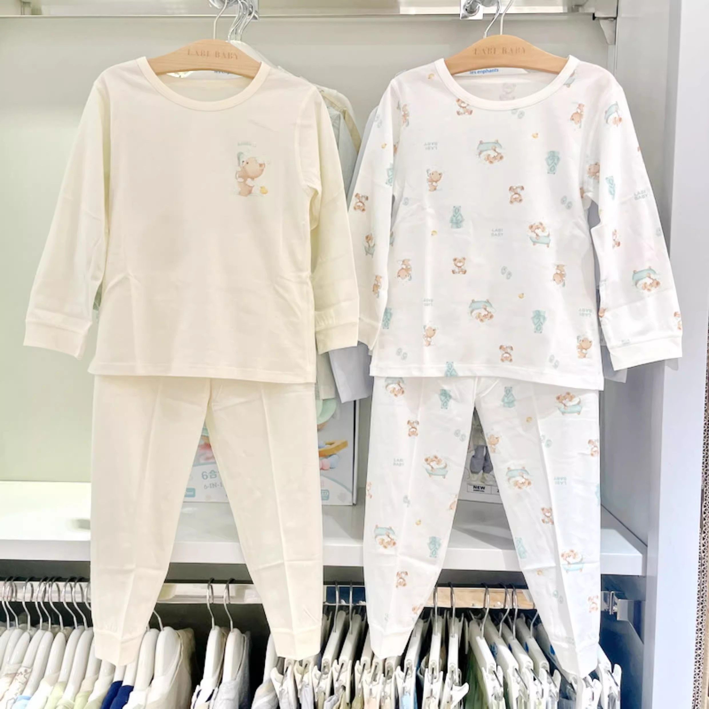 拉比夏季婴儿纯棉空调服套装