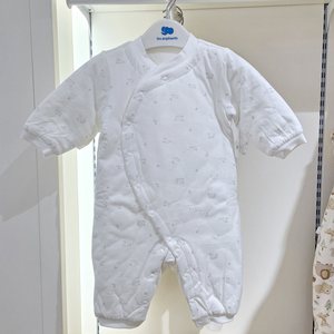 丽婴房商场专柜正品2025秋冬夹棉连体衣纯棉家居保暖爬服棉衣厚款