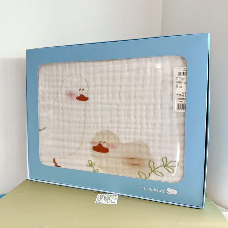 丽婴房童装四季款儿童宝宝浴巾洗澡巾新生婴儿满月礼盒6层纱盖毯