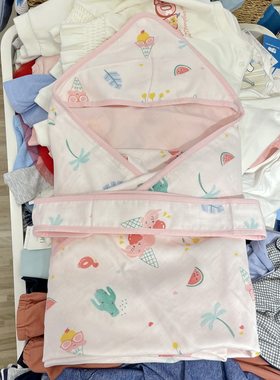 丽婴房专柜正品抱被婴儿夏季薄款双层包巾新生儿襁褓竹棉纱布包被