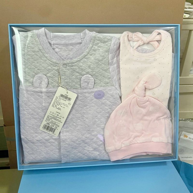 丽婴房童装新生婴儿衣服空气层礼盒春秋冬季连体衣保暖衣服礼盒