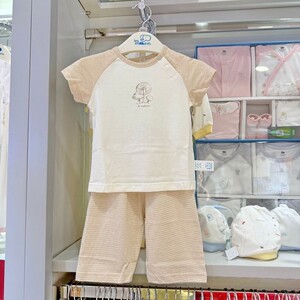 丽婴房商场专柜同款夏季短袖七分裤内衣套装家居服睡衣超薄正品