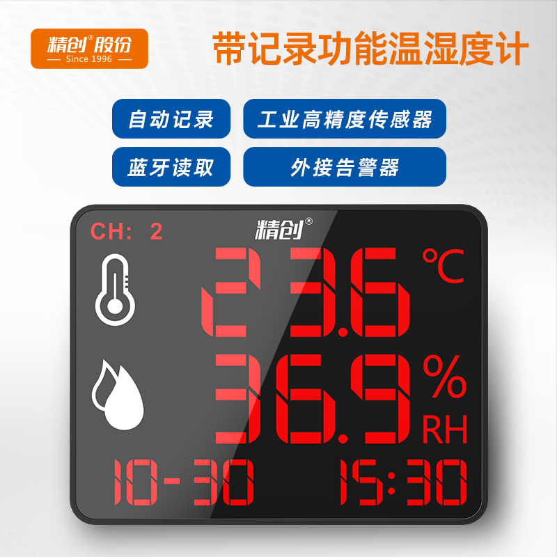 精创温湿度计大屏显示仪超限报警